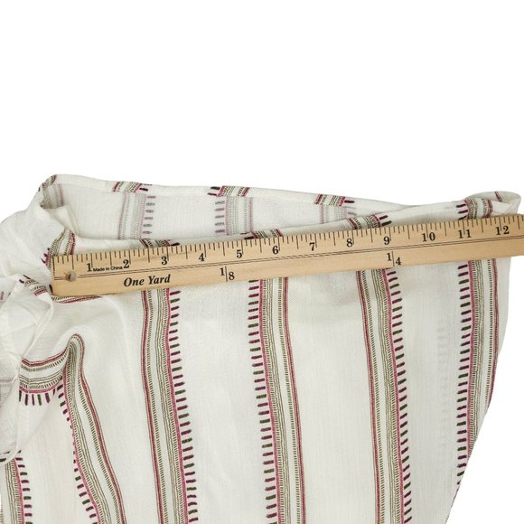 Sadie And Sage Striped Romper Size S Tie Belt Back Zip Lined Deep V Neck - Picture 12 of 16